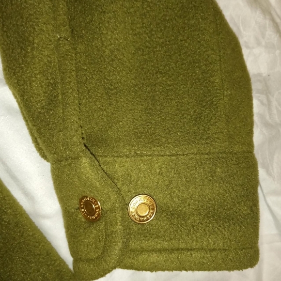 Olive Green Embroidered Fleece Jacket - Picture 3 of 4